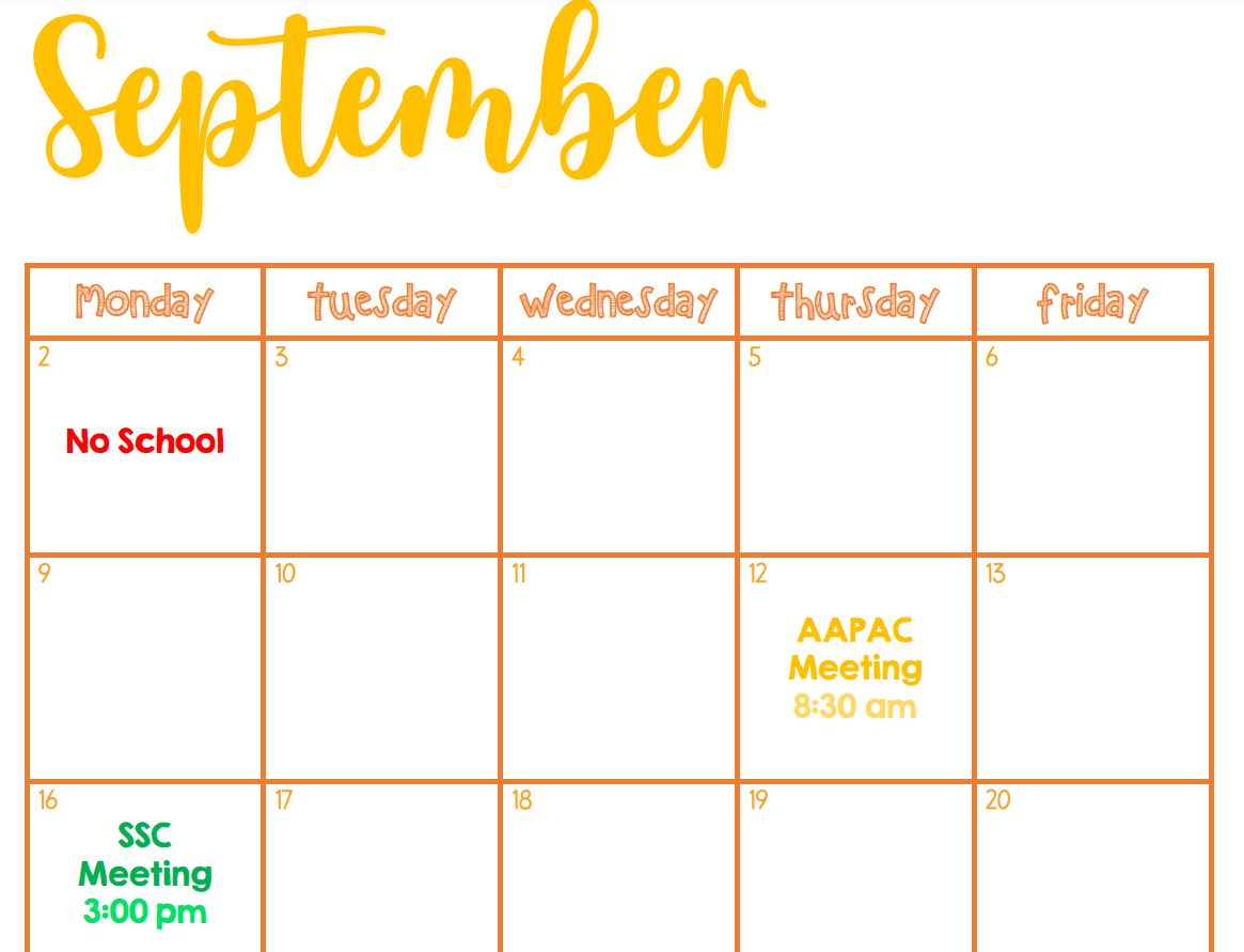  events calendar